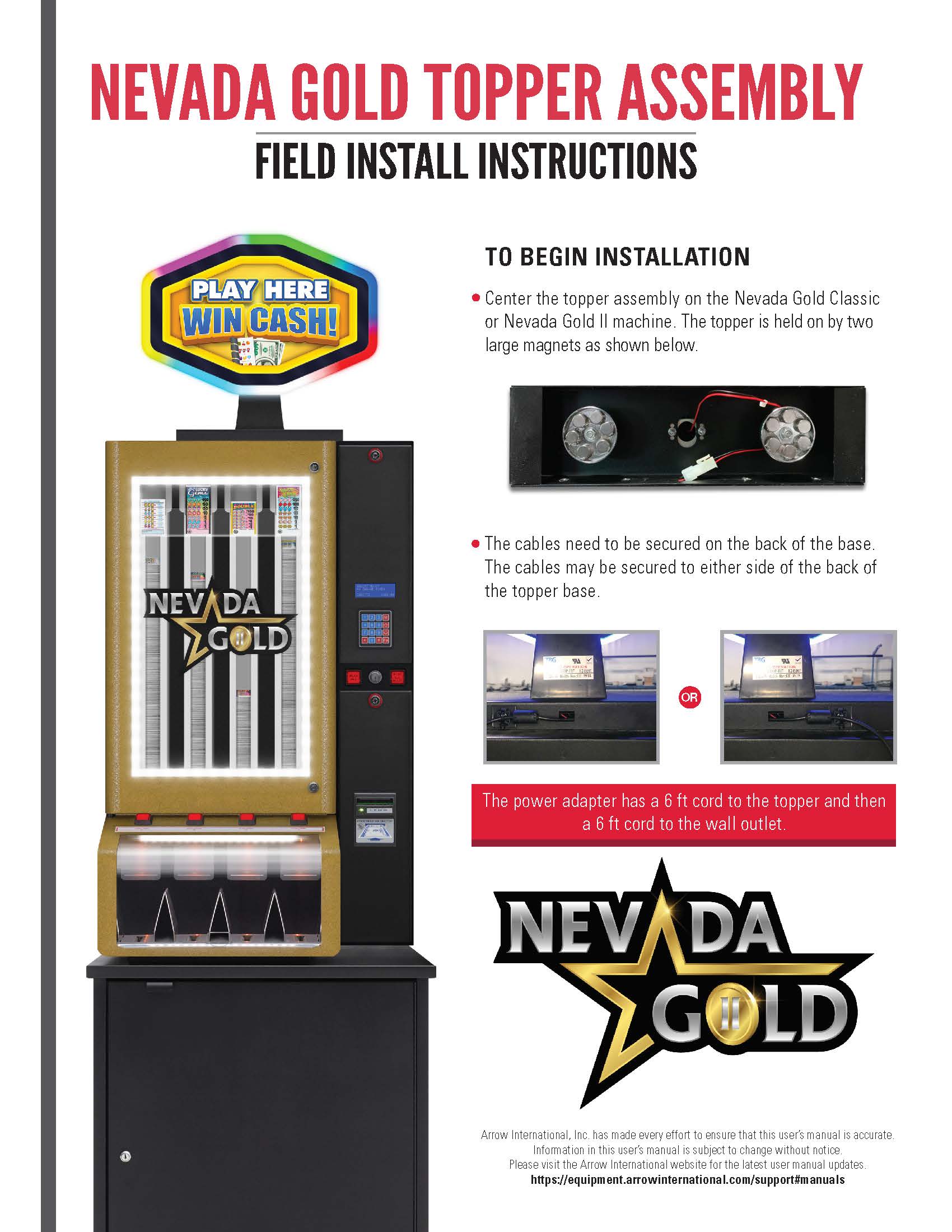 Nevada Gold Topper Assembly Promotional Materials/Equipment Flyers & Brochures